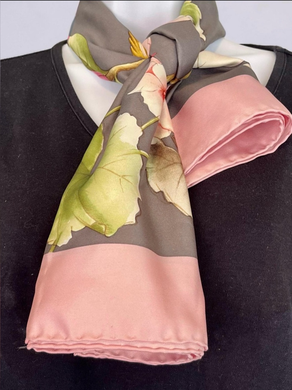 Tiffany & Co Silk Scarf Floral Bird Square Italy Designer - Picture 2 of 9